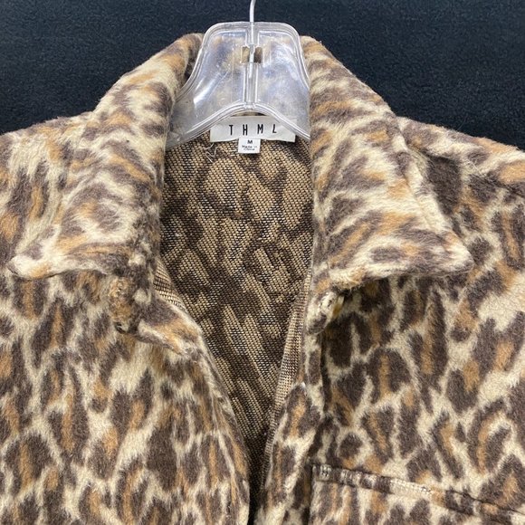 THML - Button Down Leopard Print Shacket - Jacket - Sz Medium - Picture 7 of 10